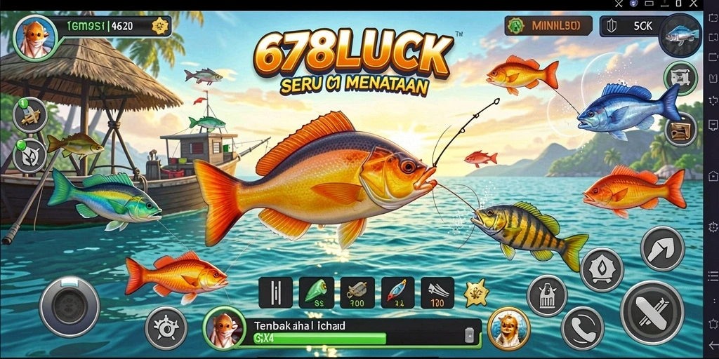 Tangkapan layar gameplay menampilkan keseruan menembak ikan.