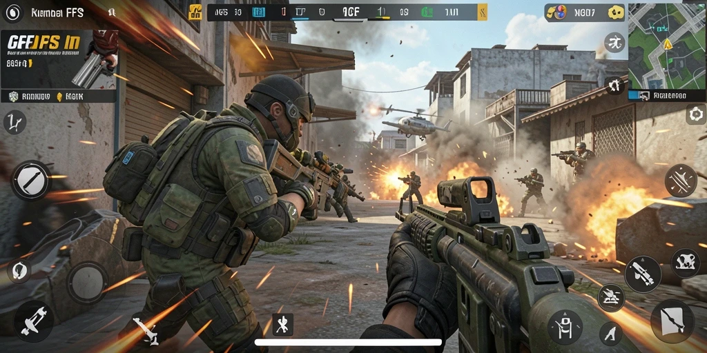 Screenshot mendebarkan dari gameplay intens FPS 6CF.