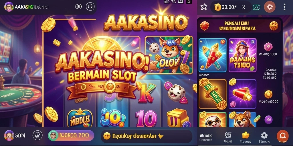 Screenshot AAKASINO menampilkan gameplay slot yang menegangkan.