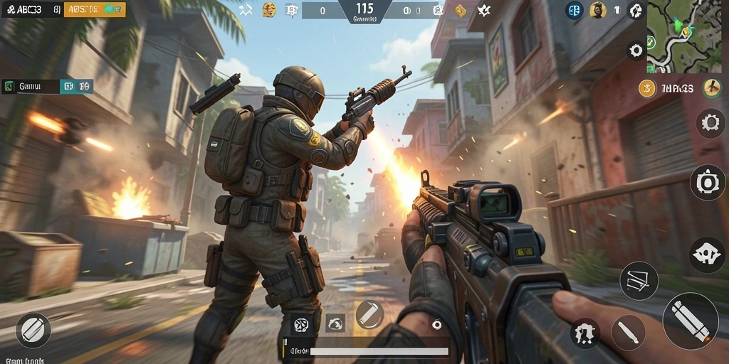 Screenshot gameplay <strong>ABC33</strong> menunjukkan aksi seru dalam pertempuran TPS.