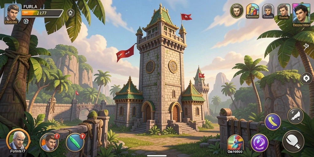 Tampilan gameplay FURLA77 dengan strategi pertahanan yang menegangkan.