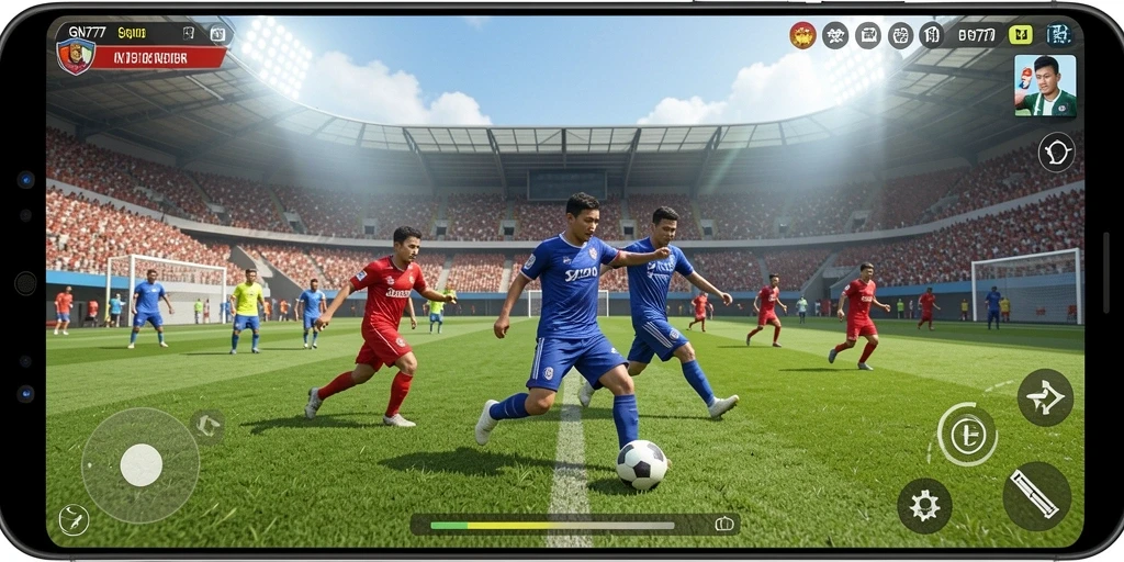 Tampilan gameplay mendebarkan dari game sepak bola GN777.
