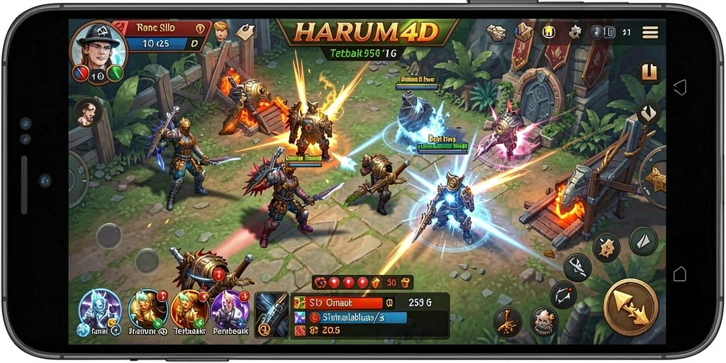 Tampilan gameplay yang menarik di HARUM4D dengan aksi strategi seru.
