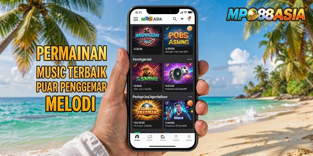 Screenshot menampilkan gameplay seru dengan berbagai pilihan lagu.