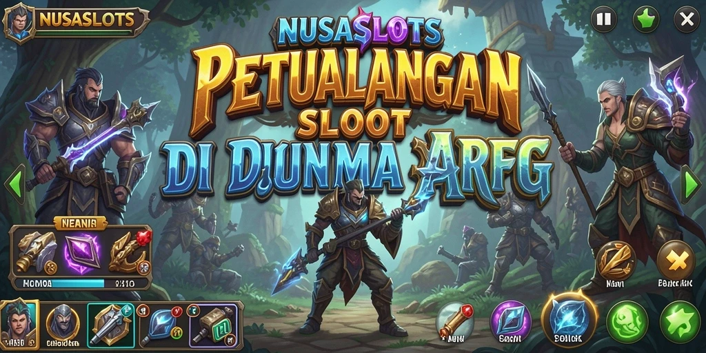 Tampilan menarik dari gameplay NUSASLOTS yang menggabungkan slot dan petualangan.