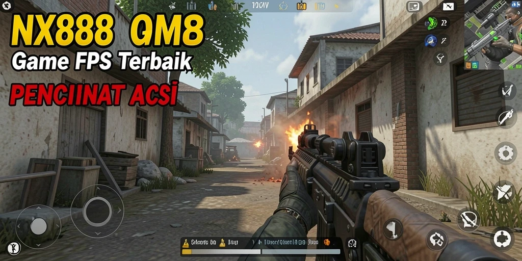 Tampilan menegangkan dalam aksi gameplay FPS NX888.