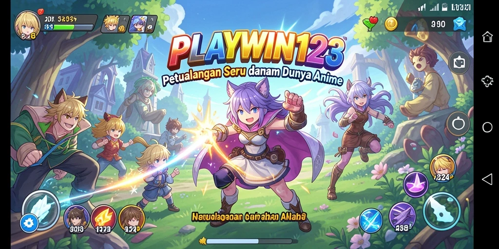 Screenshot utama dari PLAYWIN123 yang menunjukkan aksi gameplay seru.