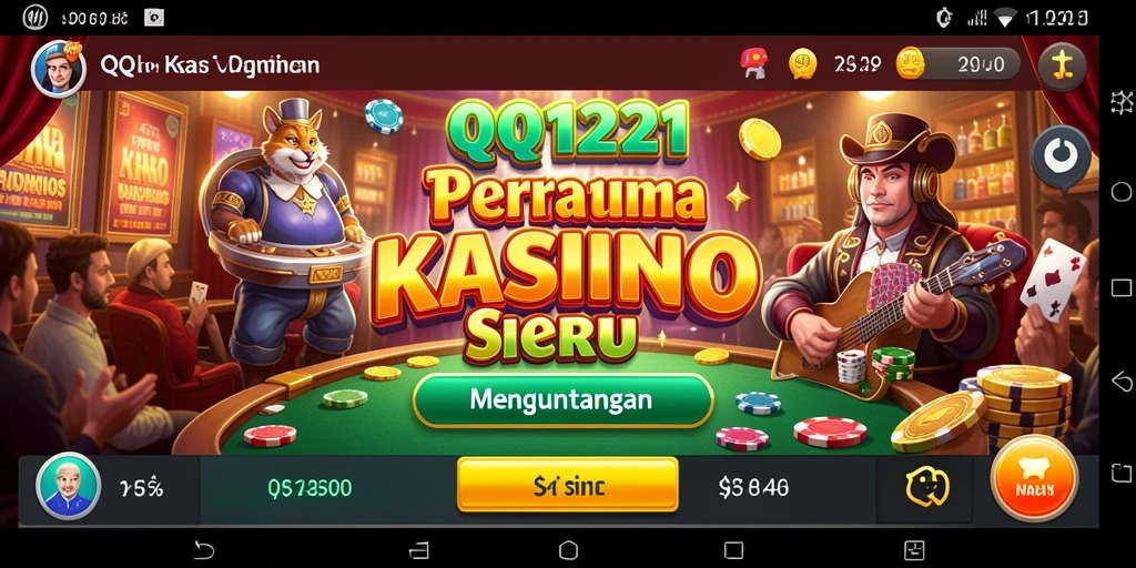 Screenshot gameplay QQ1221 menampilkan aksi kasino yang mendebarkan.
