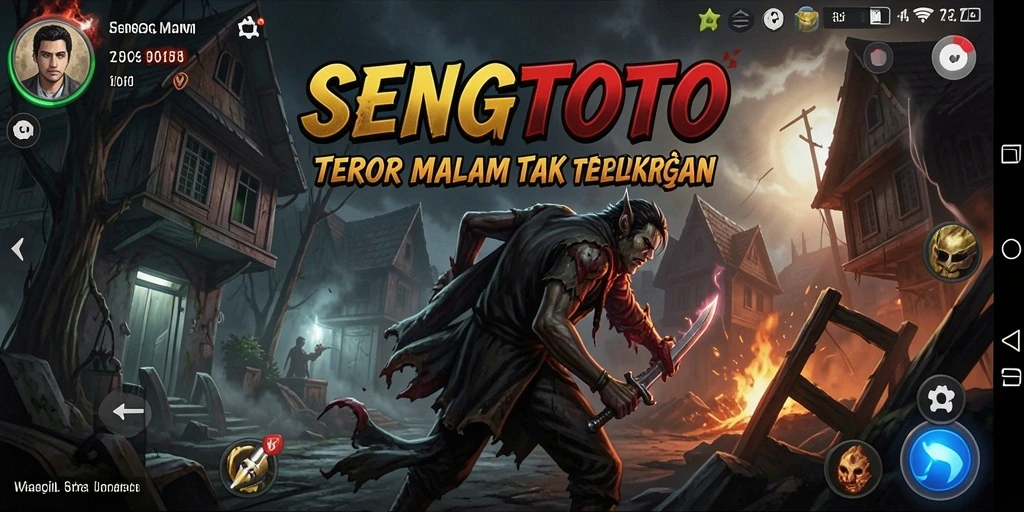 Gameplay SENGTOTO menunjukkan momen menegangkan saat menghadapi hantu.