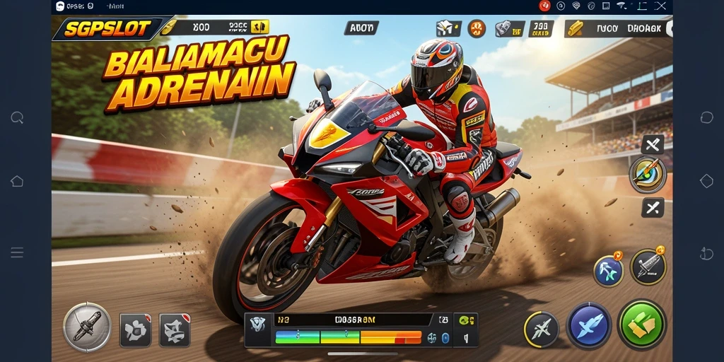 Gameplay seru dalam balapan motor yang mendebarkan.
