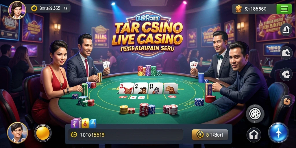 Screenshot TAR555 yang menampilkan aksi Live Casino yang mendebarkan.